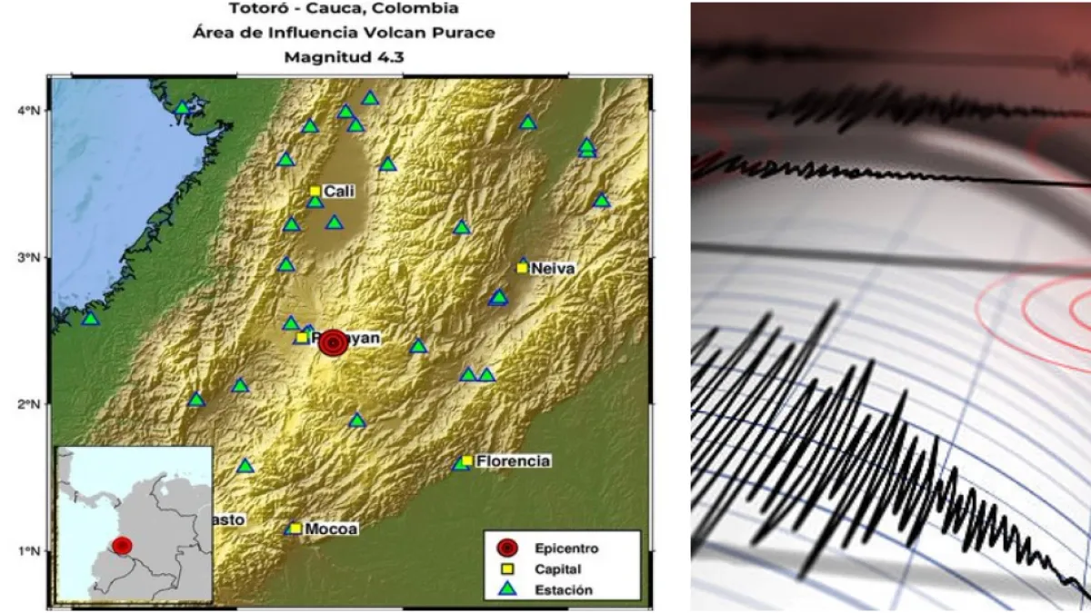 Nuevo temblor en Colombia | Reportan sismo de magnitud 4,3 en Cauca durante la noche de este sábado 29 de agosto: epicentro y profundidad