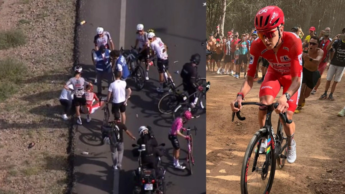 Tadej Pogacar reaparece tras su salvaje caída en la Vuelta a España: primera imagen de sus impresionantes heridas